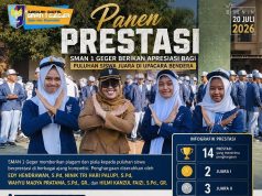 Panen Prestasi, SMAN 1 Geger Berikan Apresiasi kepada Puluhan Siswa Berprestasi pada Upacara Bendera